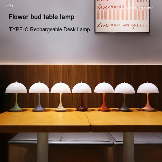 LED Mushroom Rechargeable Desk Lamp