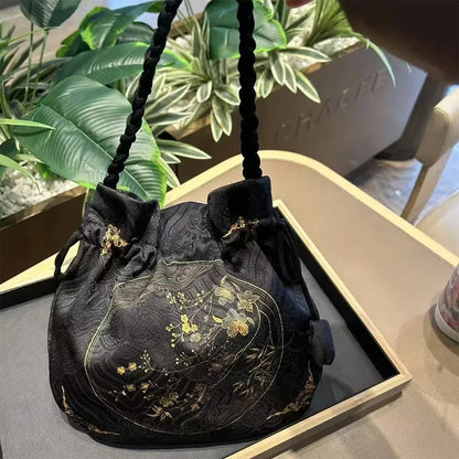 Silk Material Retro Handbags