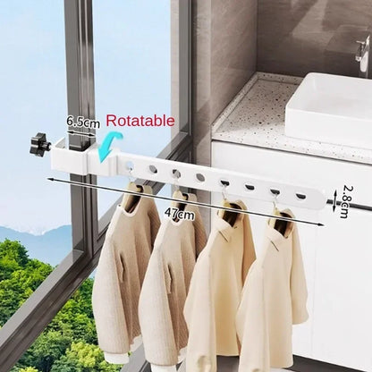 Foldable Rotatable Black Clothes Rack