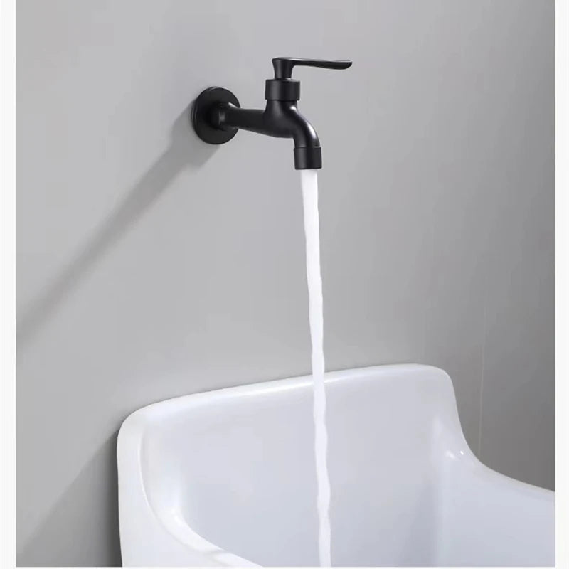 Black Wall Mounted Washing Machine Tap