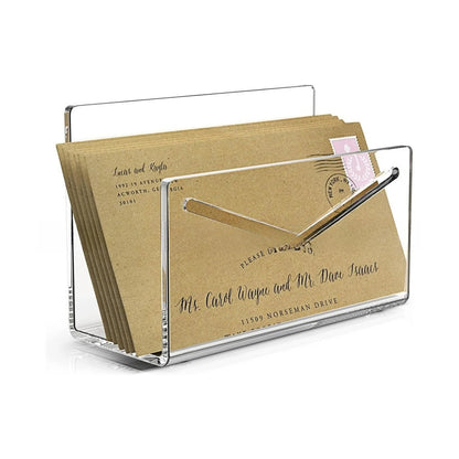 Acrylic Desk Organizer Letter Storage Rack