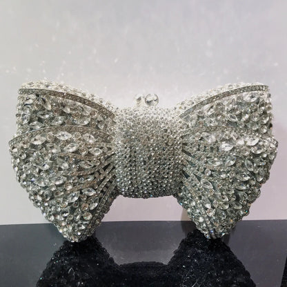 Rhinestone Bow Evening Clutch
