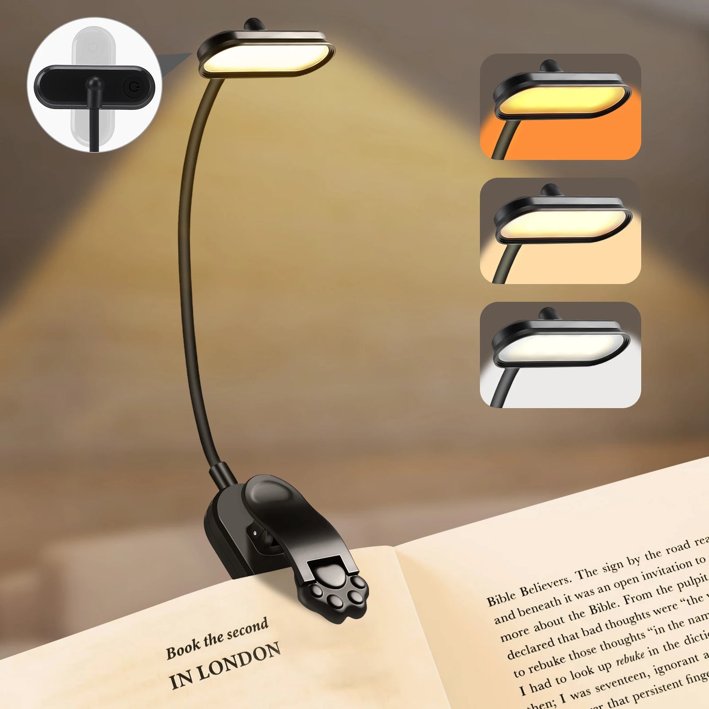 USB Rechargeable LED Book Light