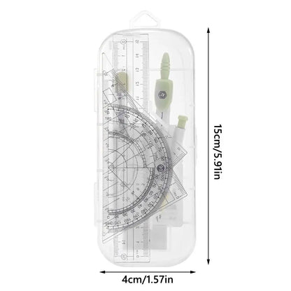 Transparent Geometry Ruler Set