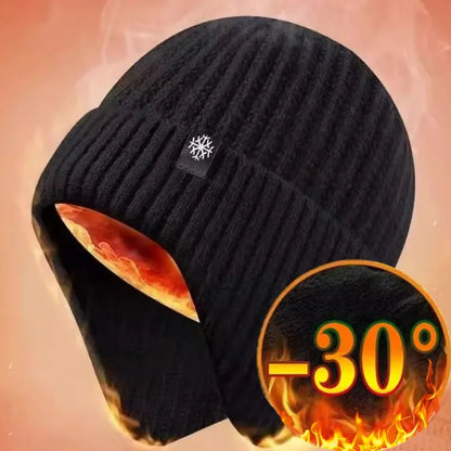Men’s Winter Knitted Peaked Hat & Neck Warmer Set