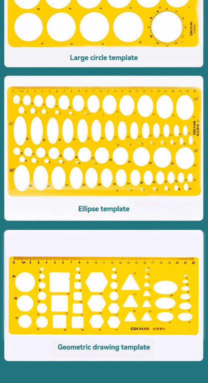 Circle & Oval Geometry Template Ruler Set