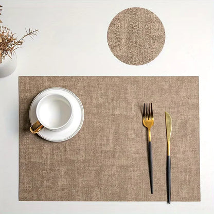 Faux Leather Table Placemats Set