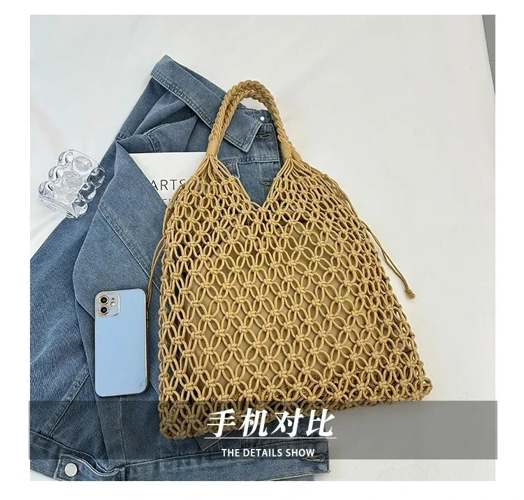 Handwoven Mesh Summer Tote Bag