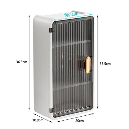 Wall-Mounted Waterproof Tissue Holder & Bathroom Storage Shelf