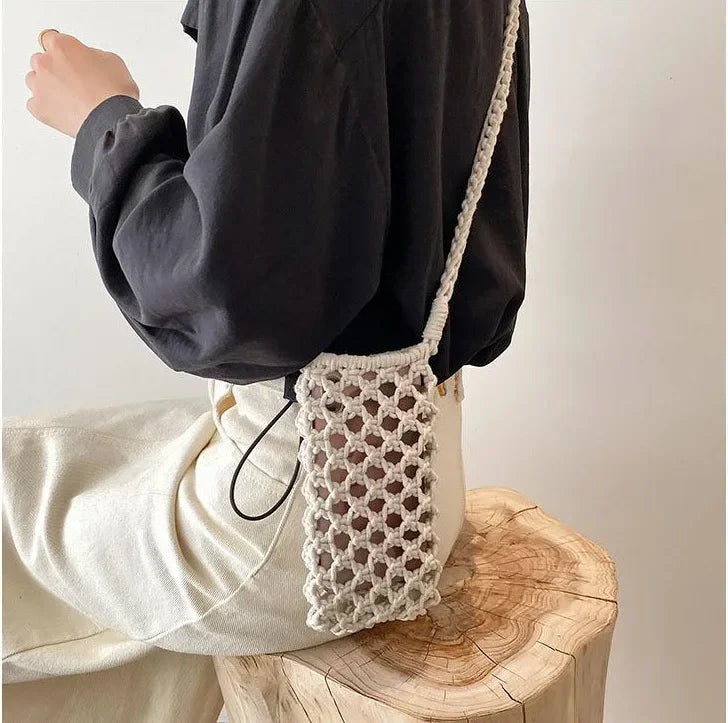 Women’s Woven Crochet Crossbody Phone Bag