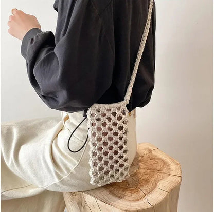 Women’s Woven Crochet Crossbody Phone Bag