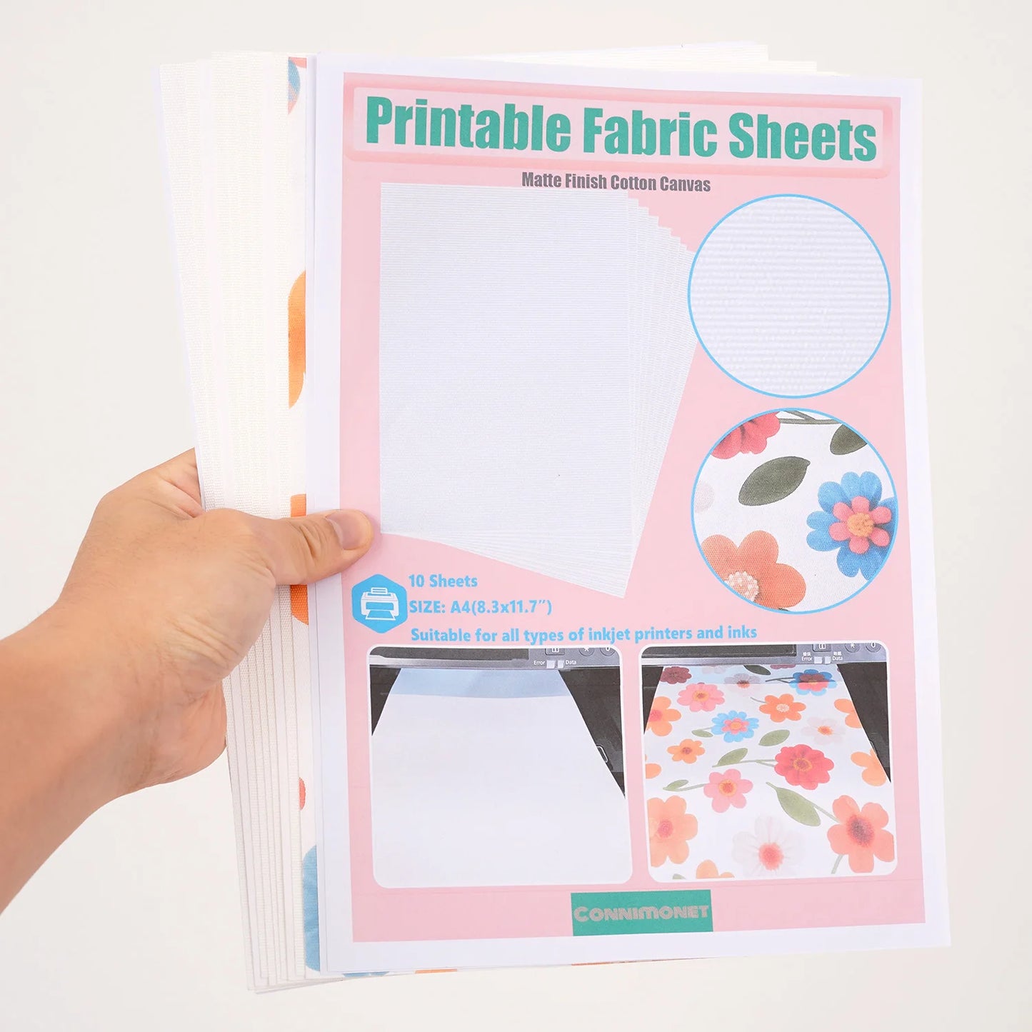 Printable Cotton Canvas Fabric Sheets for Inkjet Printers