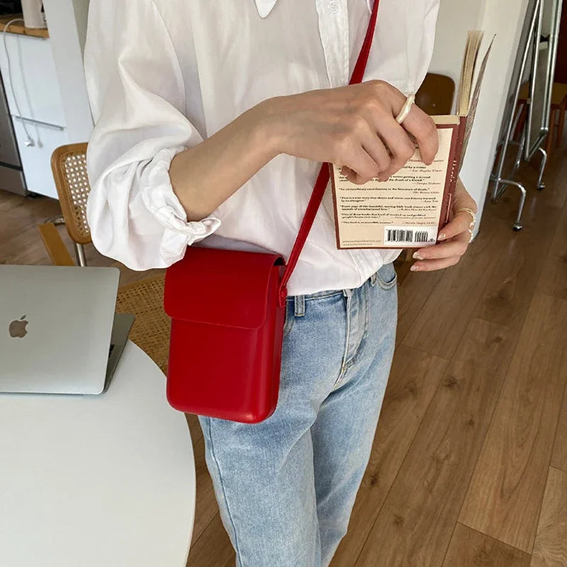 Mini PU Leather Flap Crossbody Phone Bag