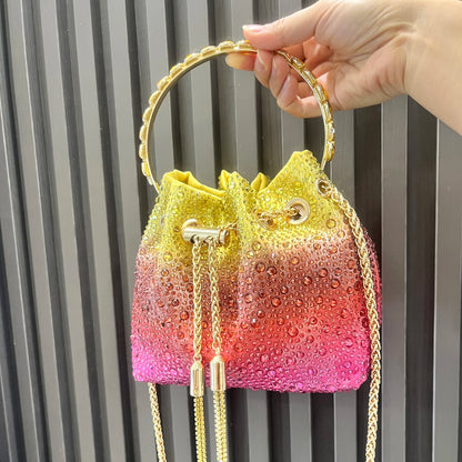 Luxury Rhinestone Bucket Evening Bag
