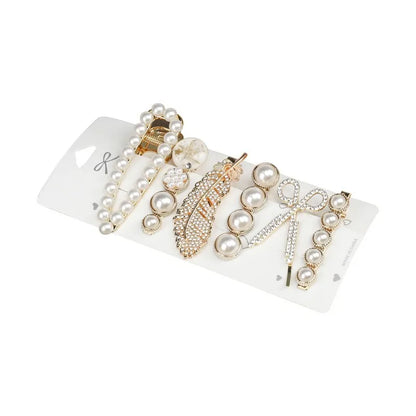 Pearl Side Hair Clip Set