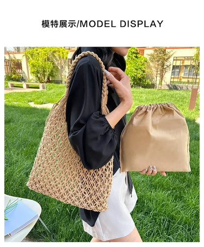 Handwoven Mesh Summer Tote Bag