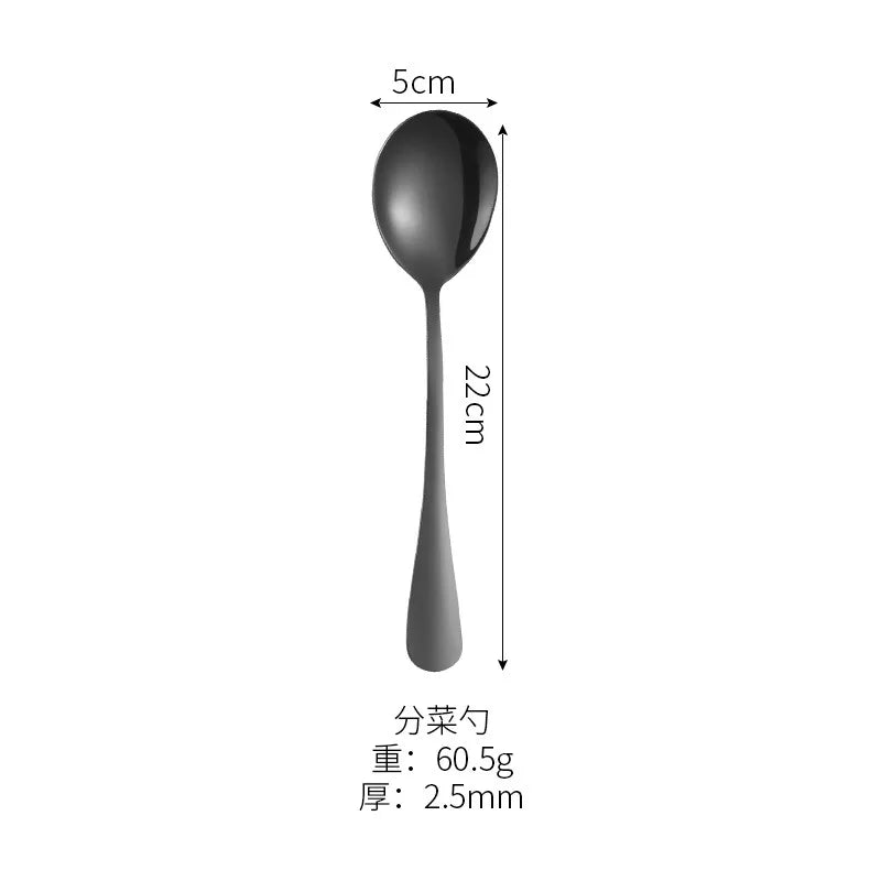 Black Stainless Steel Cutlery Set