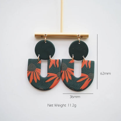 Art Floral Pattern Earrings