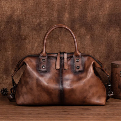 Johnature Genuine Cowhide Leather Hobo Bag