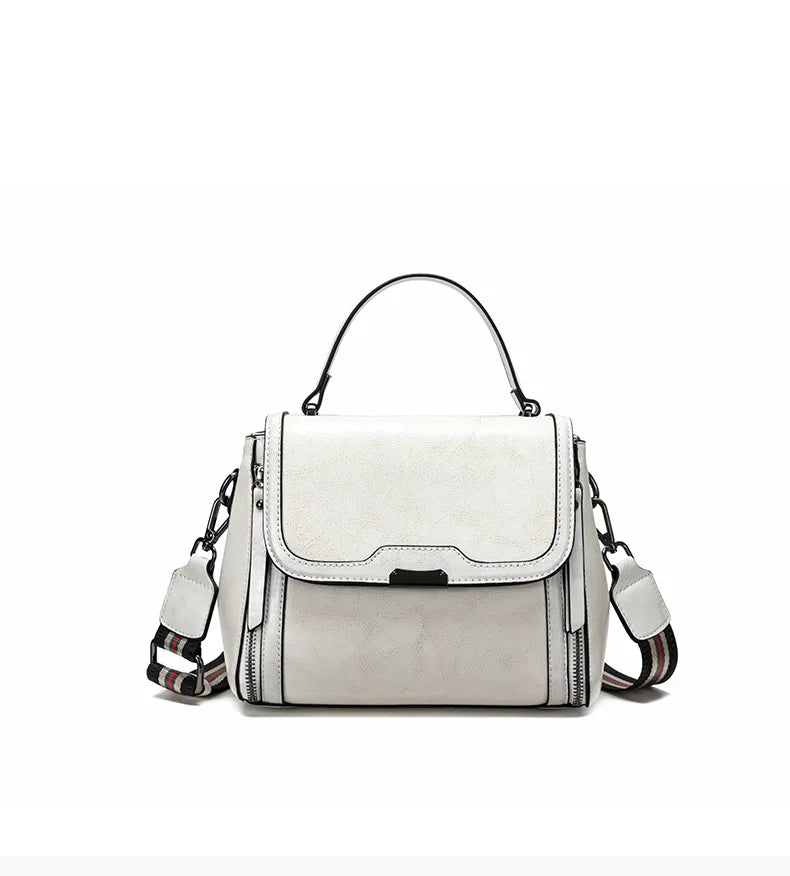 Genuine Cow Leather Top Handle Crossbody Bag