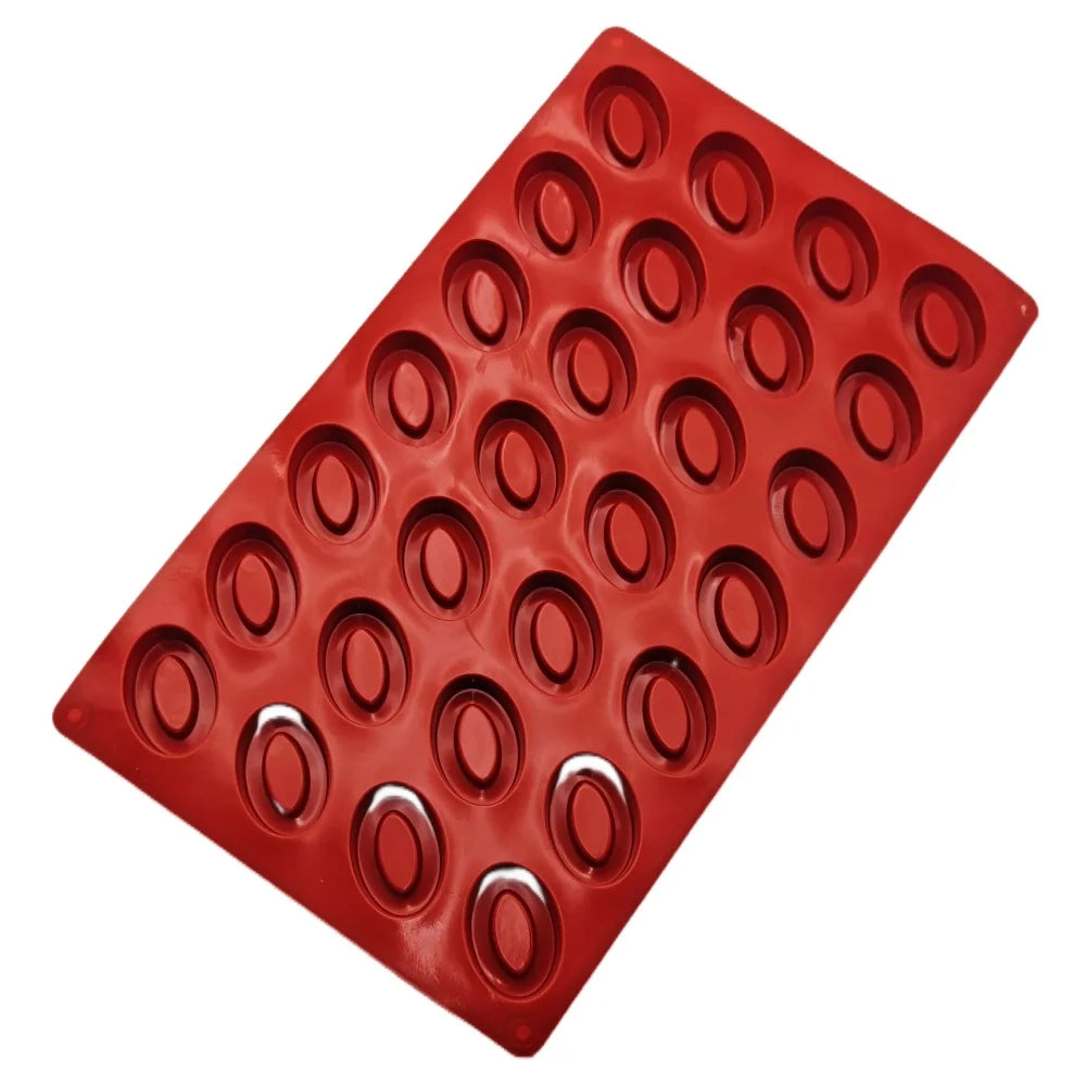 28 Hole Oval Silicone Cake Mold