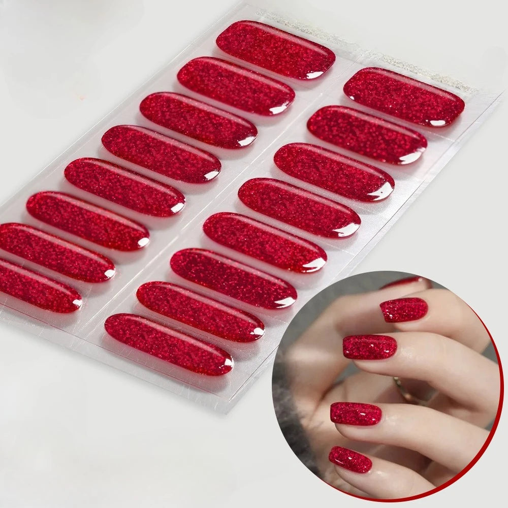 Semi-Cured Snowflake Gel Nail Stickers