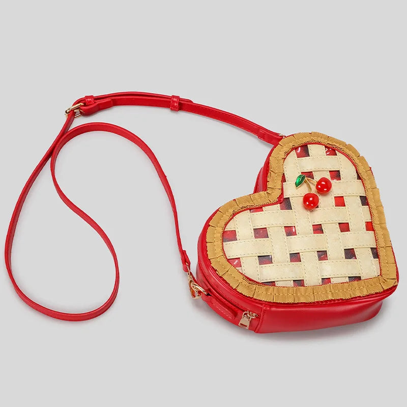 Heart-Shaped Cherry Crossbody Bag