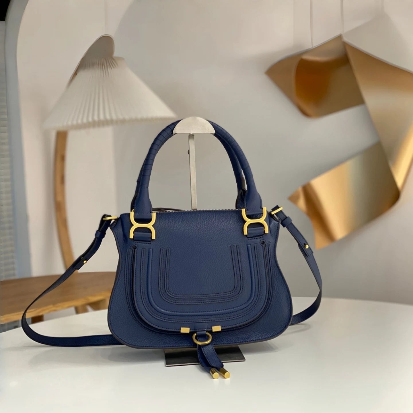Vintage Genuine Leather Saddle Crossbody Bag for Women