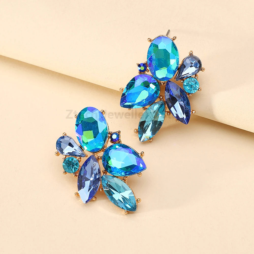 Colorful Crystal Charm Earrings