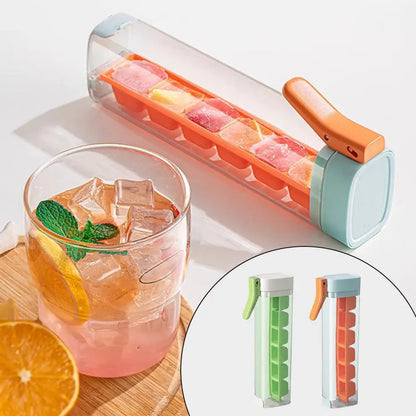 One-Press Silicone Ice Cube Maker with Storage Box