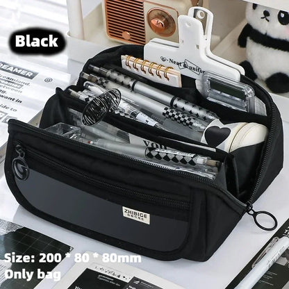 Large Capacity Multi-Layer Fabric Pencil Case