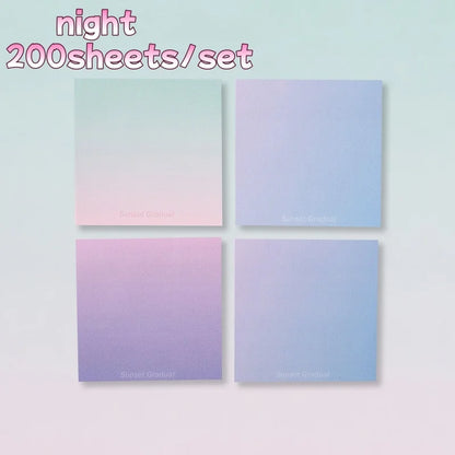 200 Sheets Gradient Color Sticky Notes Set