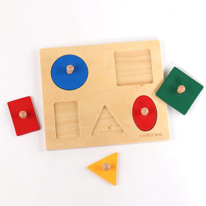 Wooden Montessori Geometric Shape Peg Puzzle