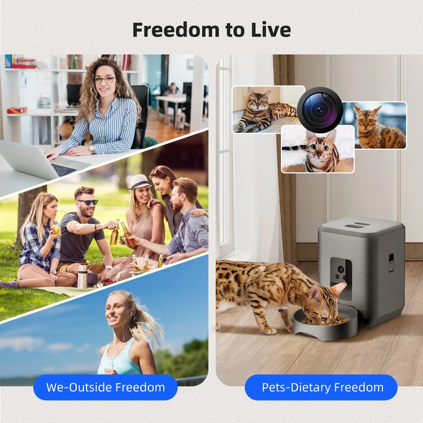 Smart Wi-Fi Pet Feeder with Camera