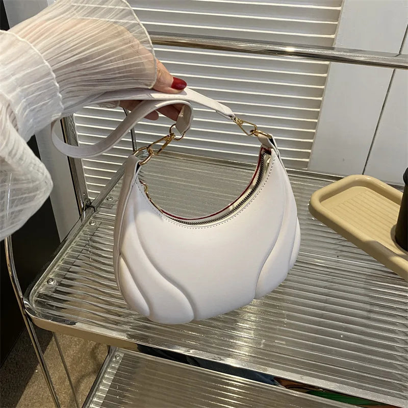 Women’s Half Moon PU Leather Shoulder Bag