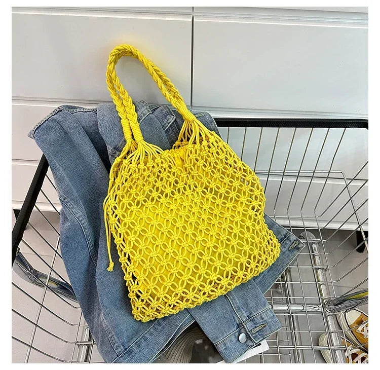 Handwoven Mesh Summer Tote Bag