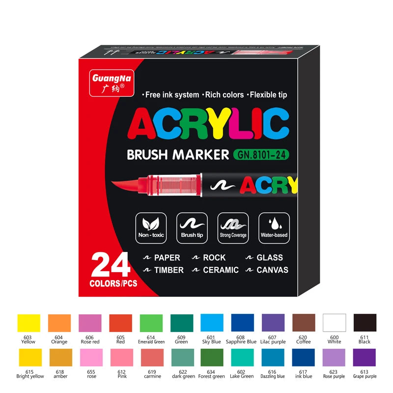 36 Colors Acrylic Paint Marker Pens Set