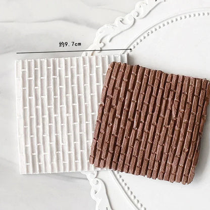 VERIDIAN Rock Brick Wall Texture Silicone Molds Diy Wood Grain Tree Bark Silicone Mat Fondant Baking Mold Cake Decorating Tools