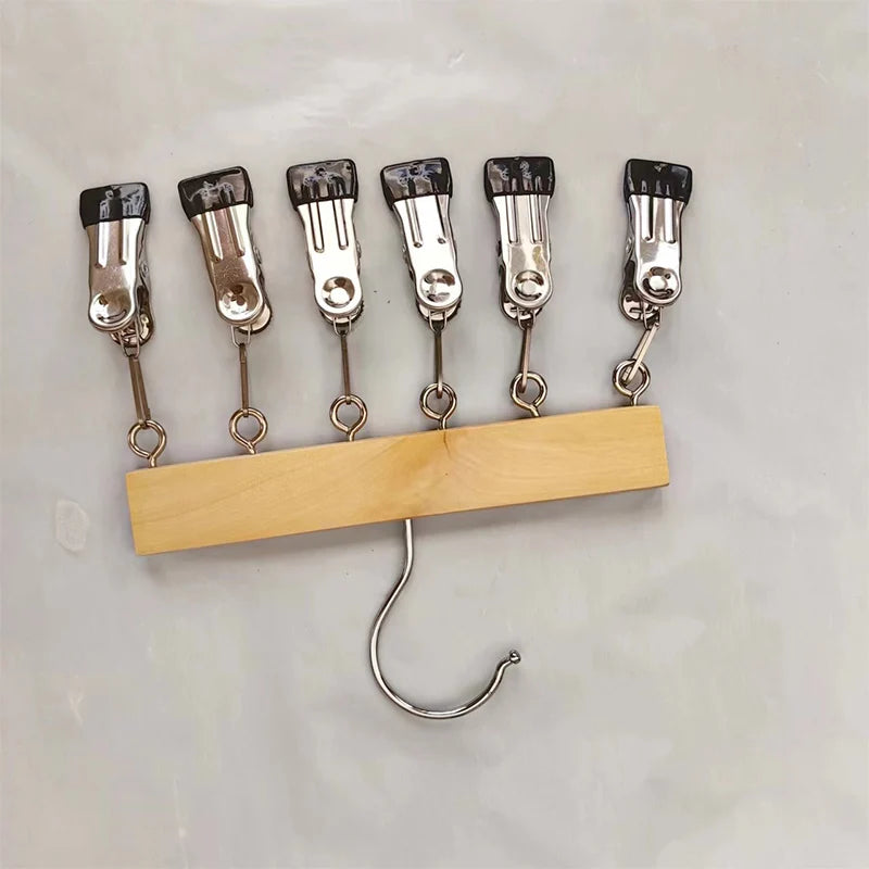 6 or 10 Clip Closet Storage Hanger