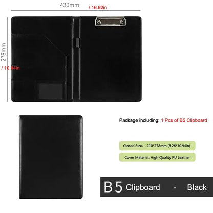 A5/B5 Executive Leather Padfolio Clipboard