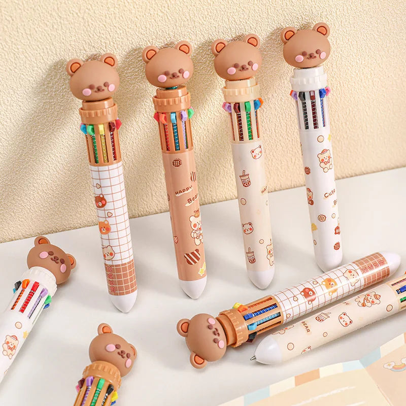 10-Colour Bear Multi-Ink Gel Pen