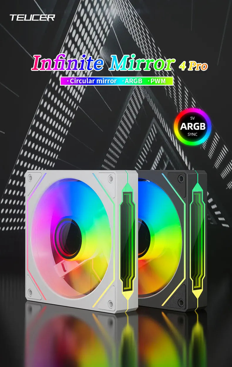 120mm ARGB Infinity Mirror Cooling Fan with PWM Control