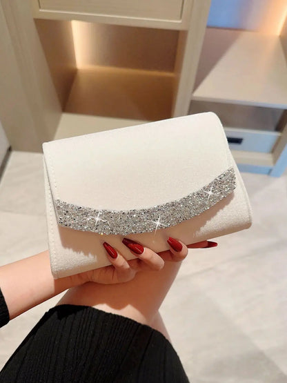 Rhinestone Velvet Evening Clutch Bag
