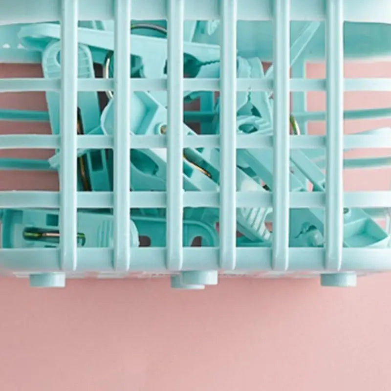 Plastic Clothespins with Storage Basket for Laundry & Home