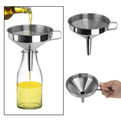Wide Mouth Kitchen Funnel & Fine Mesh Strainer for Liquids and Powders