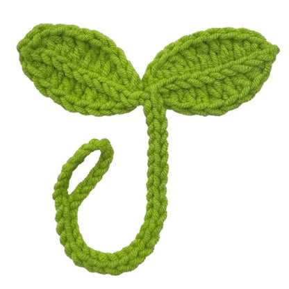 Handmade Crochet Leaf Sprout Headphone Decor