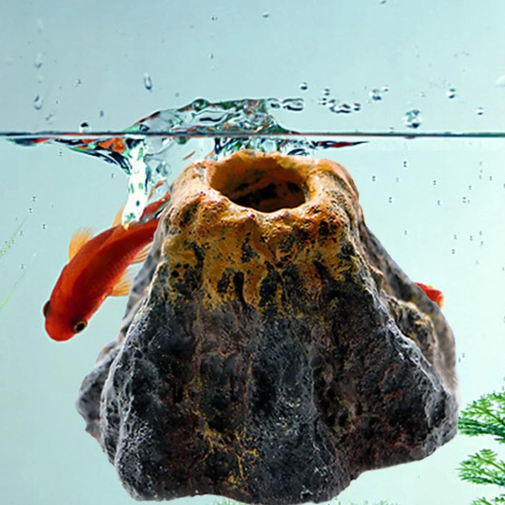 Aquarium Volcano Bubble Stone Ornament
