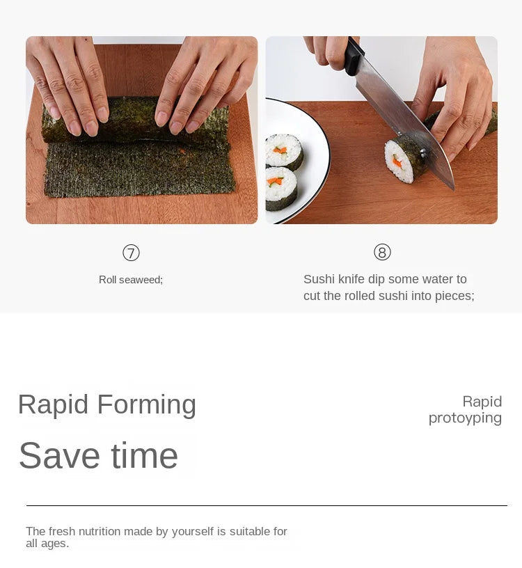 Quick Sushi Roll Maker & Rice Mold for Homemade Sushi