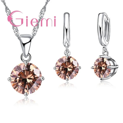 925 Sterling Silver Pendant Necklace Earrings