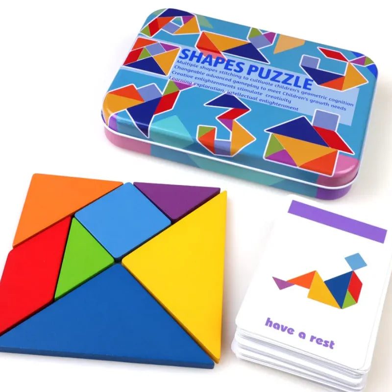 Wooden Tangram Puzzle Game for Kids